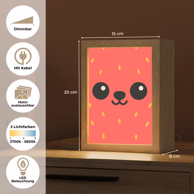 Kat - Aardbei - Cartoon Light Box met kabel (Kinderlampje) klein -USP_websiteoverzichtDE