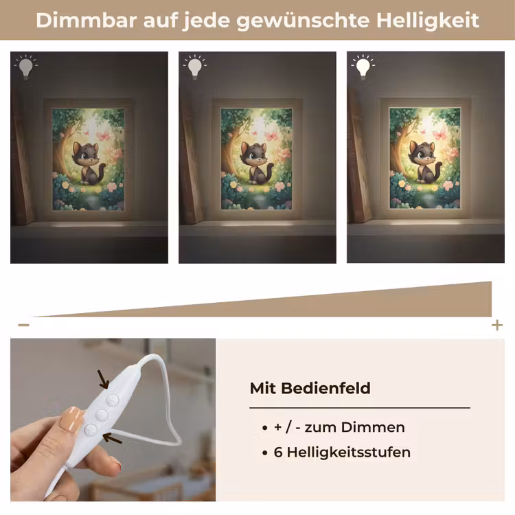 Kat - Zwart - Bos - Vlinders Light Box met kabel klein -USP_dimbaarDE