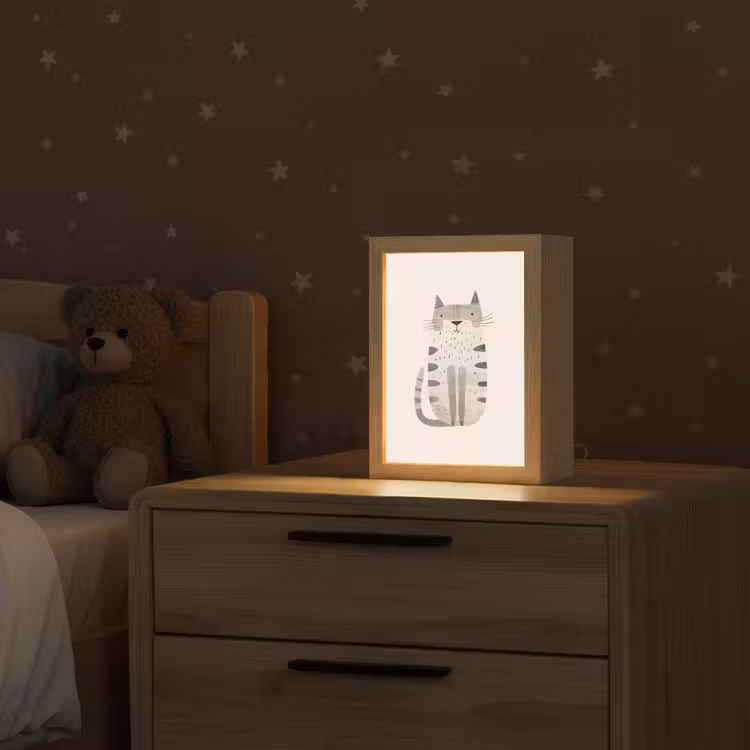 Kat - Dieren - Beige Light Box met kabel klein -sfeer1_kind
