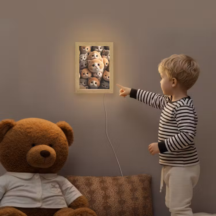 Katten - Huisdieren - Kitten - Design - Jongens - Meisjes Light Box met kabel klein -sfeer4a_kind