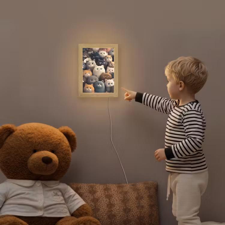 Katten - Dieren - Poes - Design - Meiden - Jongens Light Box met kabel klein -sfeer4a_kind