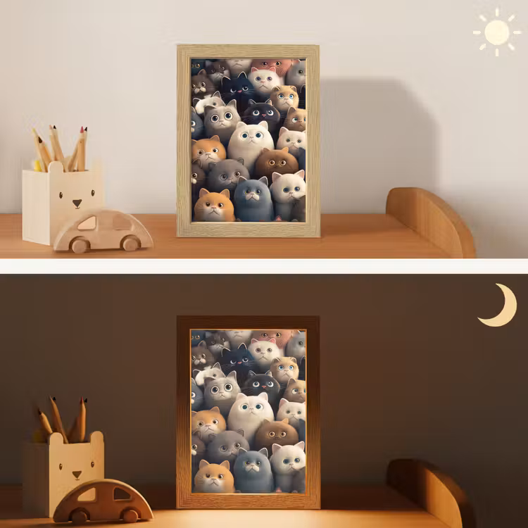 Katten - Dieren - Poes - Design - Meiden - Jongens Light Box met kabel klein -sfeer3_kind