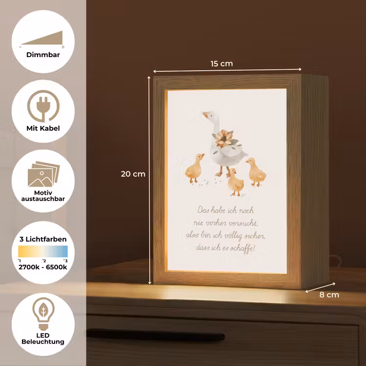 Kinderen - Ganzen - Beige - Quote - Boerderij Light Box met kabel (Kinderlampje) klein -USP_websiteoverzichtDE