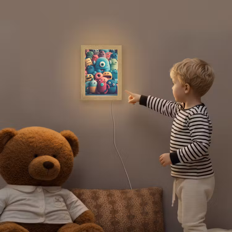 Kids - Monster - Regenboog - Design - Meiden - Jongens Light Box met kabel klein -sfeer4a_kind