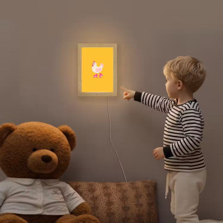 Kip - Rolschaatsen - Geel Light Box met kabel klein -sfeer4a_kind