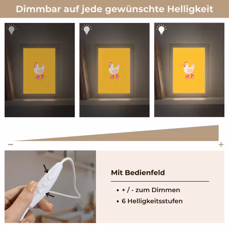 Kip - Rolschaatsen - Geel Light Box met kabel klein -USP_dimbaarDE