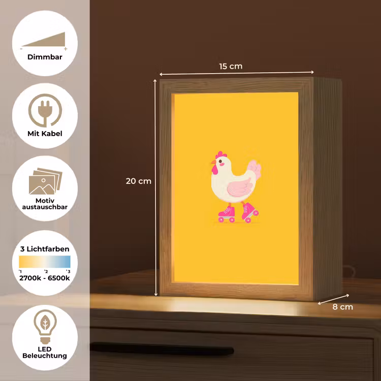Kip - Rolschaatsen - Geel Light Box met kabel (Kinderlampje) klein -USP_websiteoverzichtDE