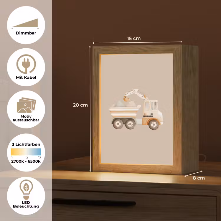 Kiepwagen - Auto - Beige Light Box met kabel (Kinderlampje) klein -USP_websiteoverzichtDE