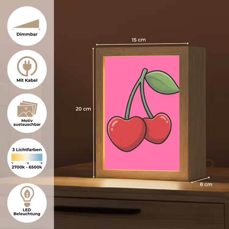 Kers - Roze - Fruit Light Box met kabel (Kinderlampje) klein -USP_websiteoverzichtDE