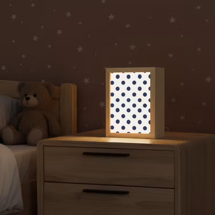Klassiek - Stippen - Blauw Light Box met kabel (Kinderlampje) klein 904 -sfeer1_kind