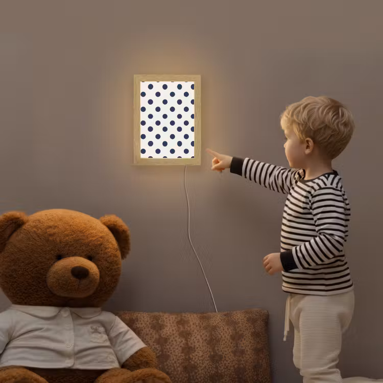 Klassiek - Stippen - Blauw Light Box met kabel (Kinderlampje) klein 904 -sfeer4a_kind