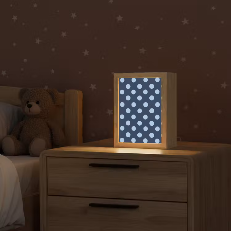 Klassiek - Dots - Blauw Light Box met kabel (Kinderlampje) klein 904 -sfeer1_kind