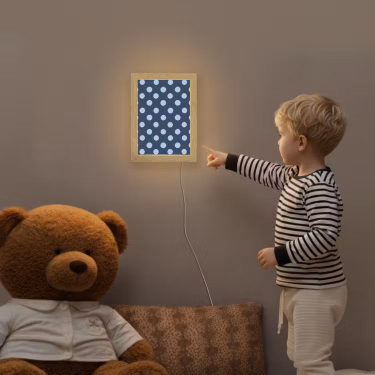 Klassiek - Dots - Blauw Light Box met kabel (Kinderlampje) klein 904 -sfeer4a_kind