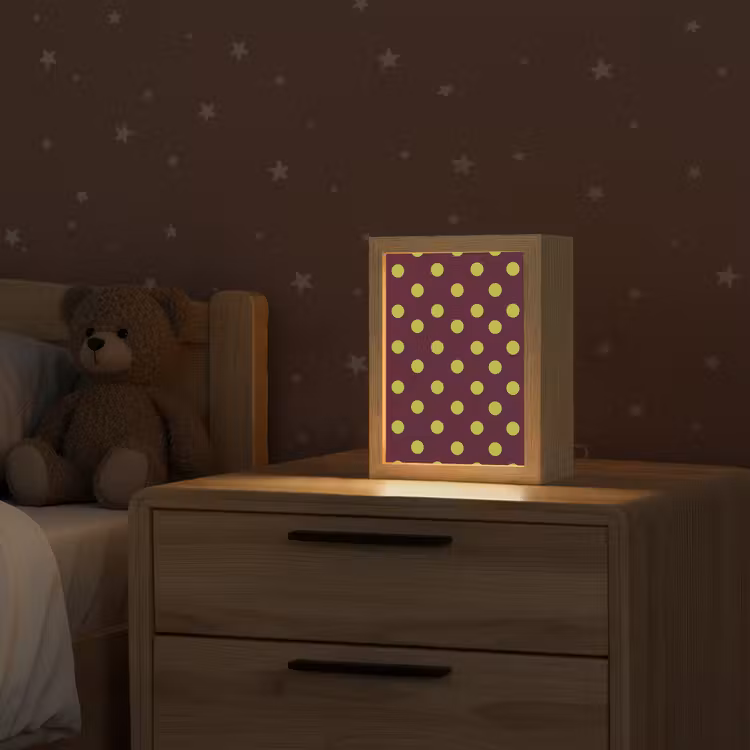 Klassiek - Stippen - Groen Light Box met kabel (Kinderlampje) klein 904 -sfeer1_kind