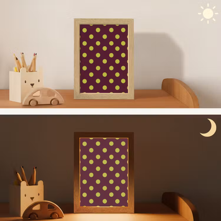 Klassiek - Stippen - Groen Light Box met kabel (Kinderlampje) klein 904 -sfeer3_kind