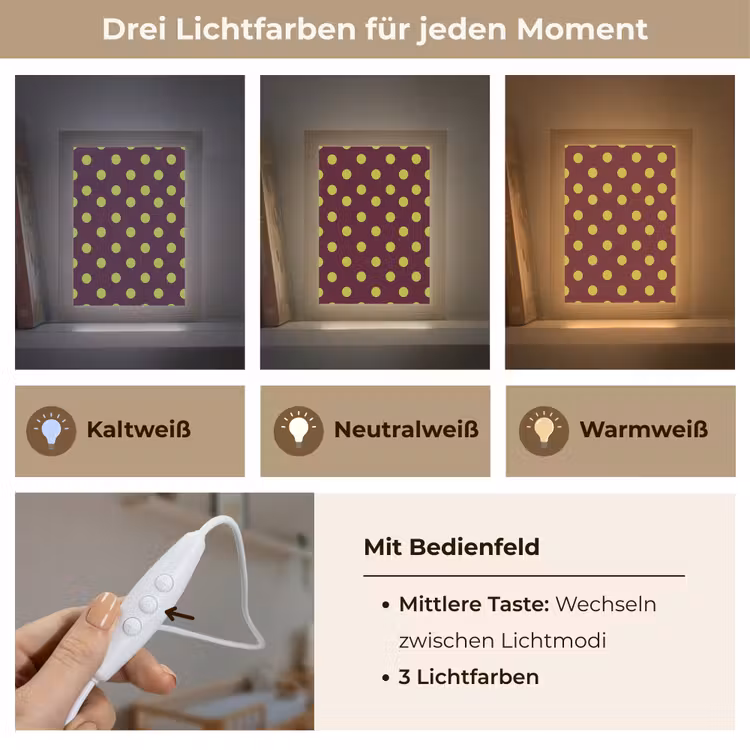 Klassiek - Stippen - Groen Light Box met kabel (Kinderlampje) klein 904 -USP_lichtkleurDE