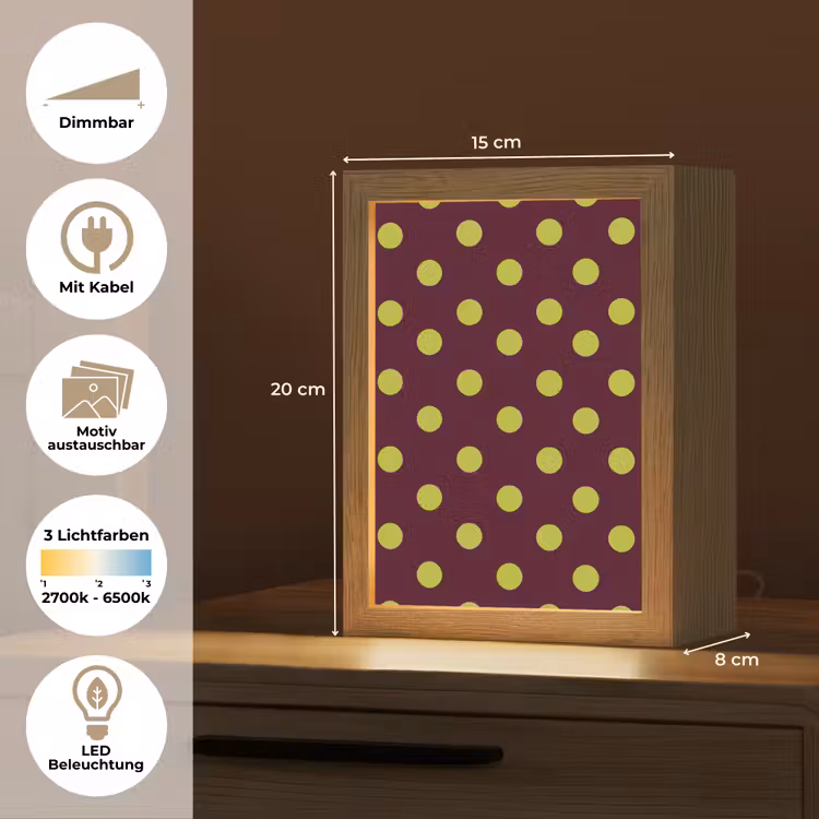 Klassiek - Stippen - Groen Light Box met kabel (Kinderlampje) klein 904 -USP_websiteoverzichtDE