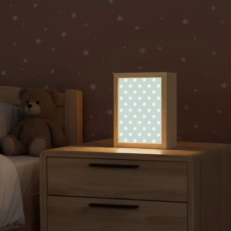 Klassiek - Polka - Groen Light Box met kabel (Kinderlampje) klein 904 -sfeer1_kind