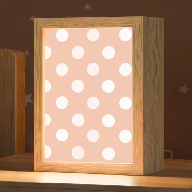 Klassiek - Polka - Perzik Light Box met kabel (Kinderlampje) klein 904 -zzz_3d_website