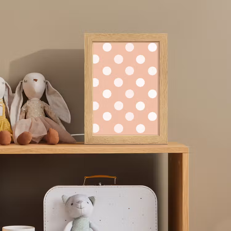 Klassiek - Polka - Perzik Light Box met kabel (Kinderlampje) klein 904 -sfeer2_kind