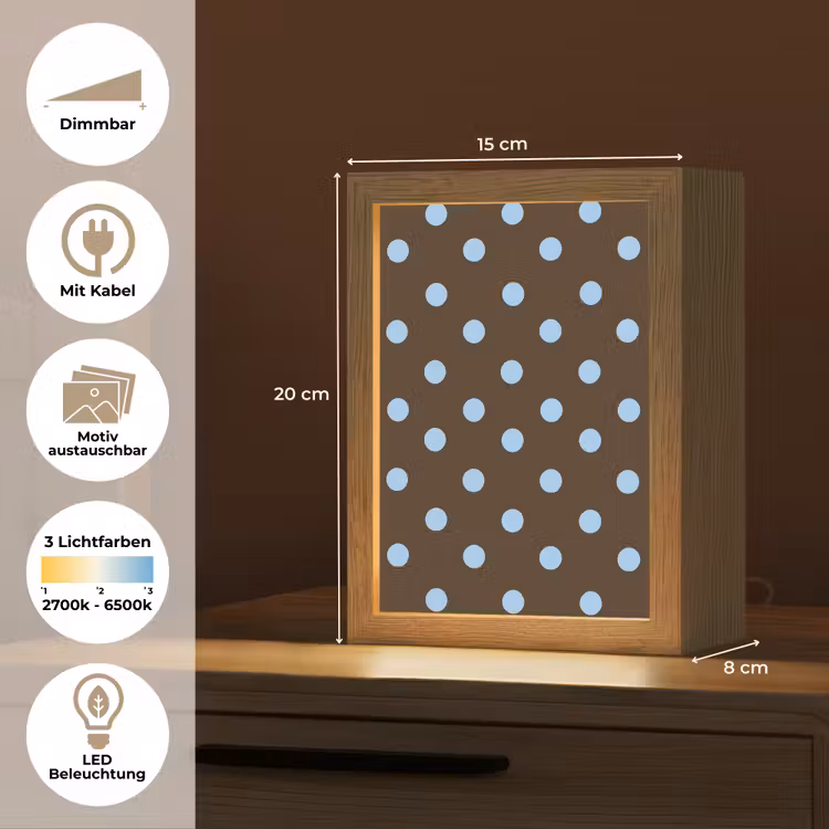 Klassiek - Stippen - Bruin Light Box met kabel (Kinderlampje) klein 904 -USP_websiteoverzichtDE