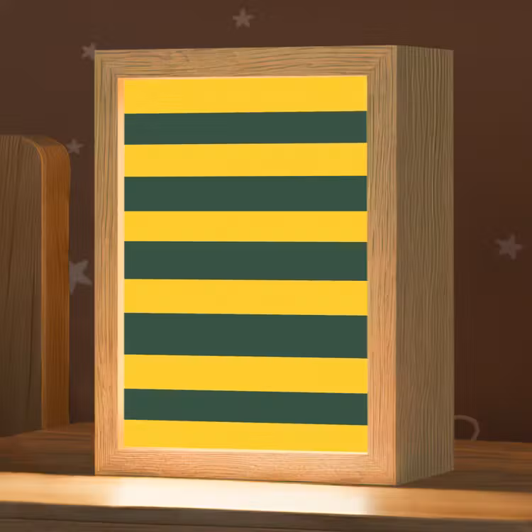 Klassiek - Strepen - Groen Light Box met kabel (Kinderlampje) klein 904 -zzz_3d_website