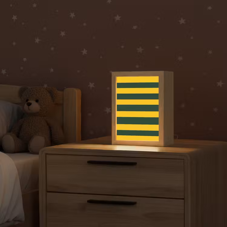 Klassiek - Strepen - Groen Light Box met kabel (Kinderlampje) klein 904 -sfeer1_kind
