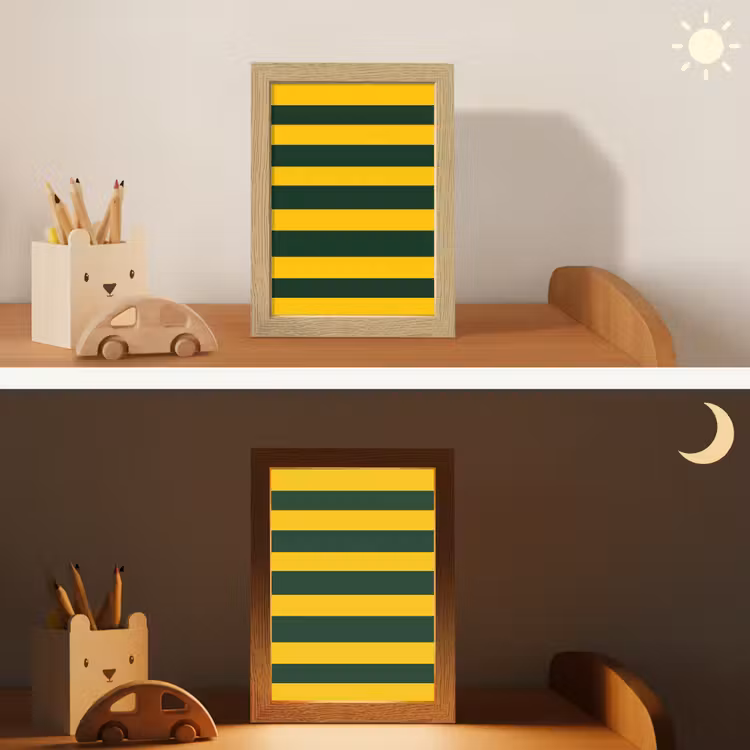 Klassiek - Strepen - Groen Light Box met kabel (Kinderlampje) klein 904 -sfeer3_kind
