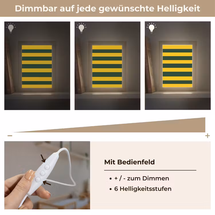 Klassiek - Strepen - Groen Light Box met kabel (Kinderlampje) klein 904 -USP_dimbaarDE