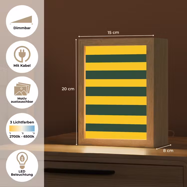 Klassiek - Strepen - Groen Light Box met kabel (Kinderlampje) klein 904 -USP_websiteoverzichtDE