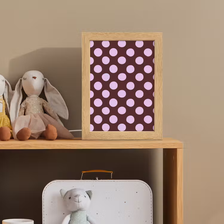 Klassiek - Stippen - Paars Light Box met kabel (Kinderlampje) klein 904 -sfeer2_kind