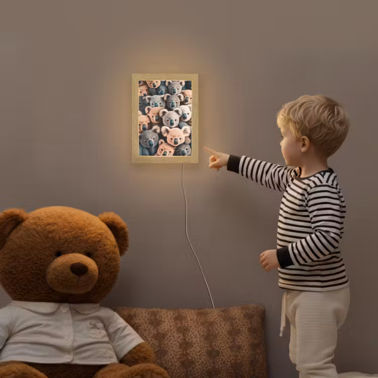Koala - Dieren - Patronen - Grijs - Bruin - Kinderen Light Box met kabel klein -sfeer4a_kind