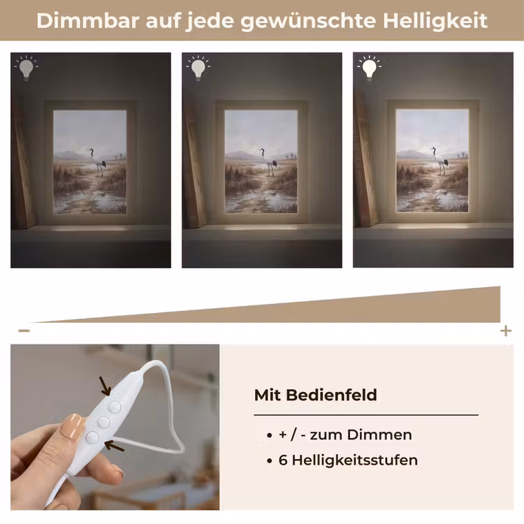 Kraanvogel - Natuur - Realistisch Light Box met kabel (Kinderlampje) klein -USP_dimbaarDE