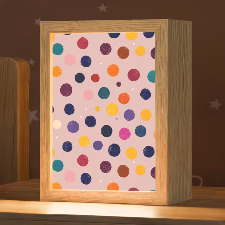Cirkels - Patroon - Kleurrijk Light Box met kabel (Kinderlampje) klein 904 -zzz_3d_website