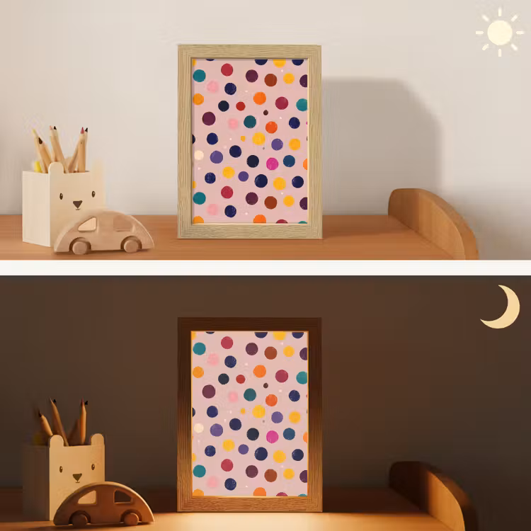 Cirkels - Patroon - Kleurrijk Light Box met kabel (Kinderlampje) klein 904 -sfeer3_kind