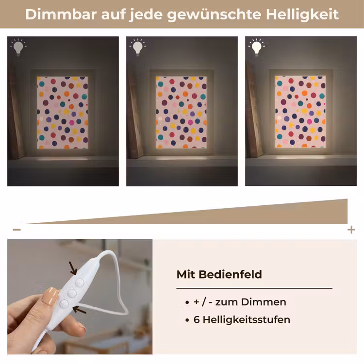 Cirkels - Patroon - Kleurrijk Light Box met kabel (Kinderlampje) klein 904 -USP_dimbaarDE