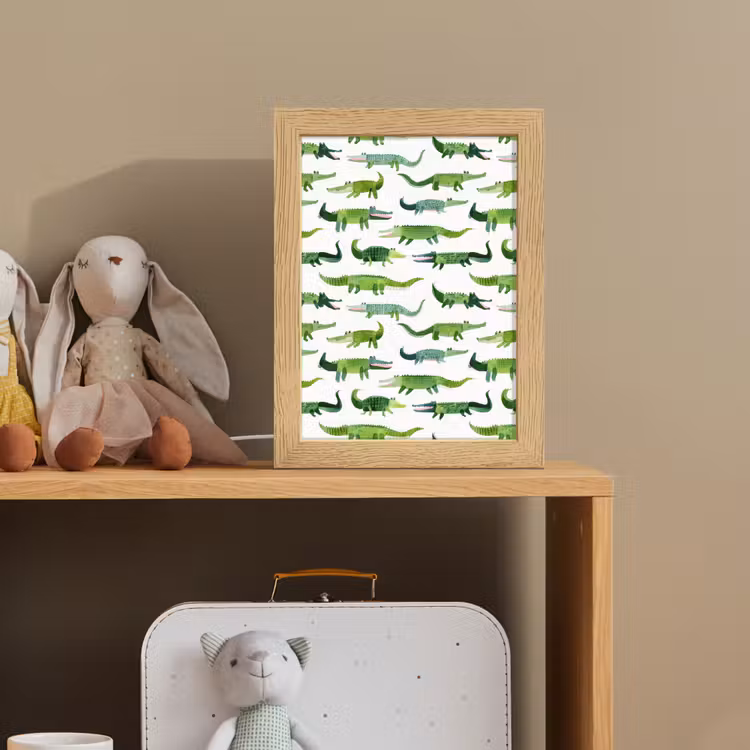 krokodillen - Speels - Groen Light Box met kabel (Kinderlampje) klein 904 -sfeer2_kind