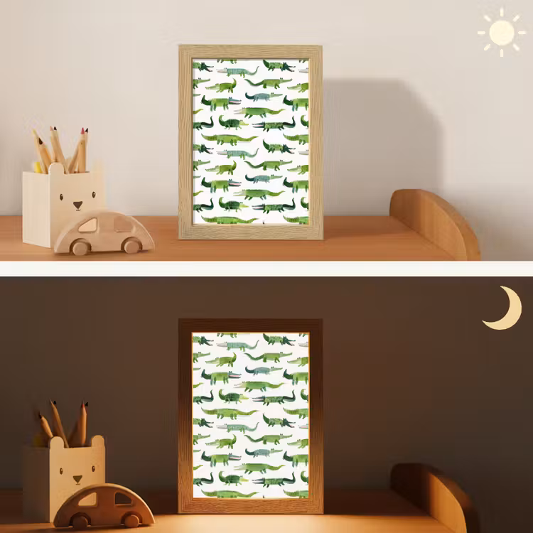 krokodillen - Speels - Groen Light Box met kabel (Kinderlampje) klein 904 -sfeer3_kind