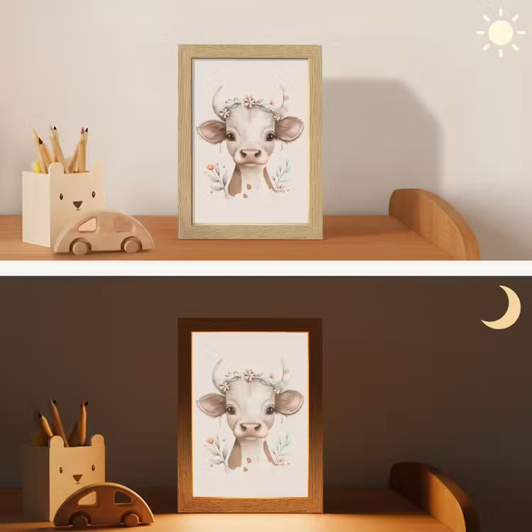 Koe - Bohemian - Kalfje - Bloemen Light Box met kabel klein -sfeer3_kind