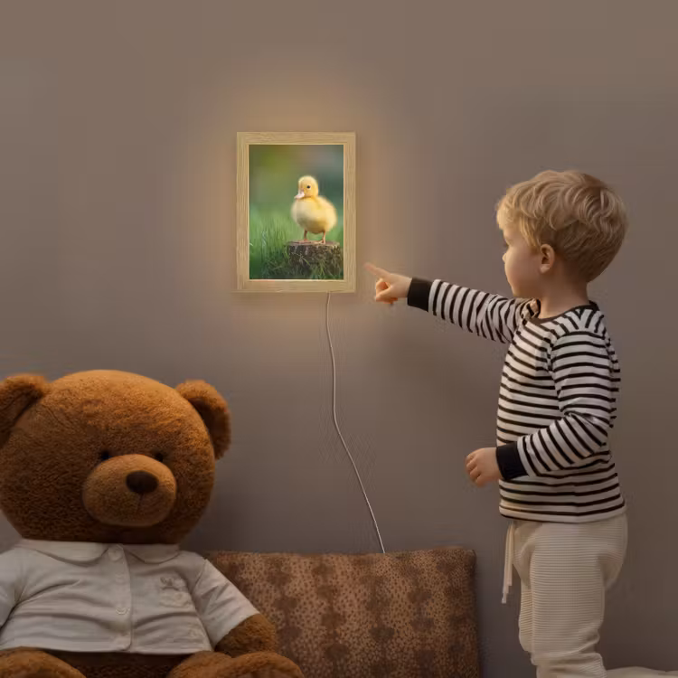 Kuiken - Eend - Geel - Gras Light Box met kabel klein -sfeer4a_kind