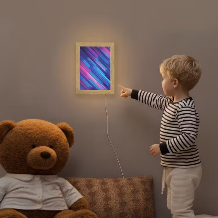 Lijnen - Abstract - Patroon - Donkerblauw Light Box met kabel klein -sfeer4a_kind
