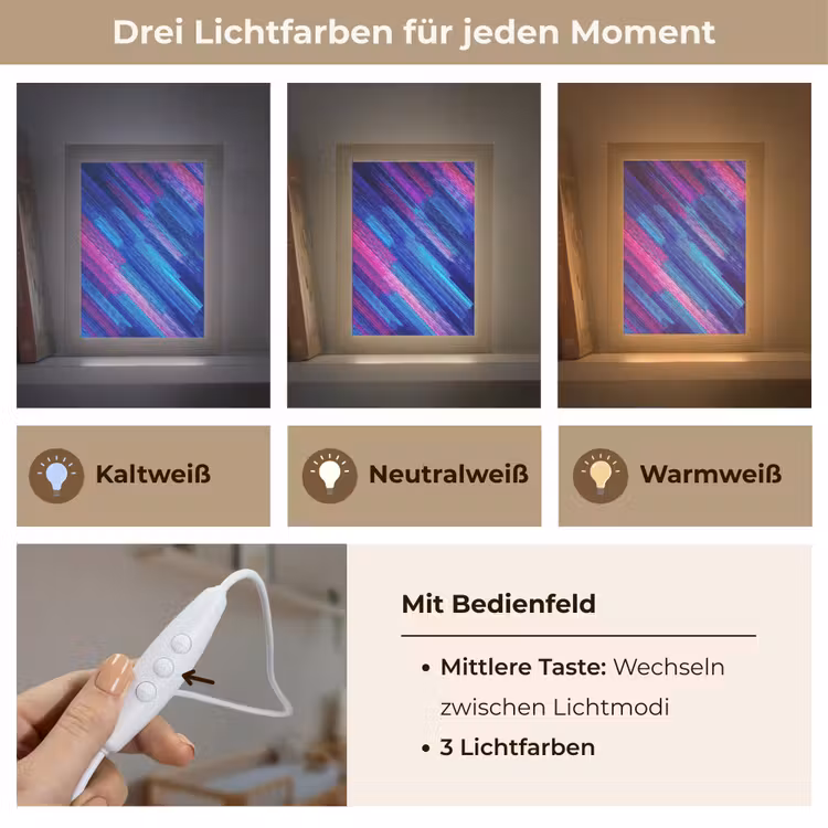 Lijnen - Abstract - Patroon - Donkerblauw Light Box met kabel klein -USP_lichtkleurDE