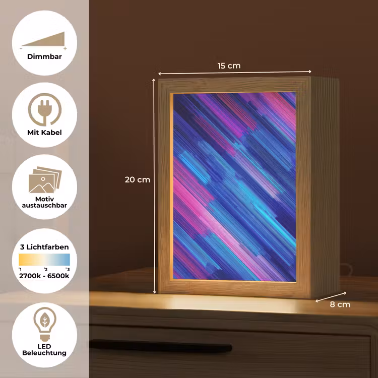 Lijnen - Abstract - Patroon - Donkerblauw Light Box met kabel (Kinderlampje) klein -USP_websiteoverzichtDE
