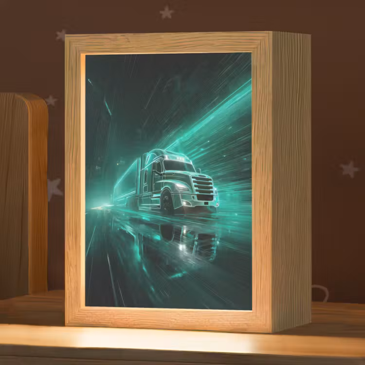 Vrachtwagen - Snelheid - Groen - Neon Light Box met kabel klein -zzz_3d_website