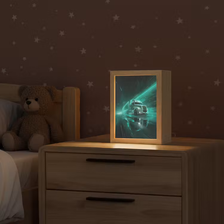 Vrachtwagen - Snelheid - Groen - Neon Light Box met kabel klein -sfeer1_kind