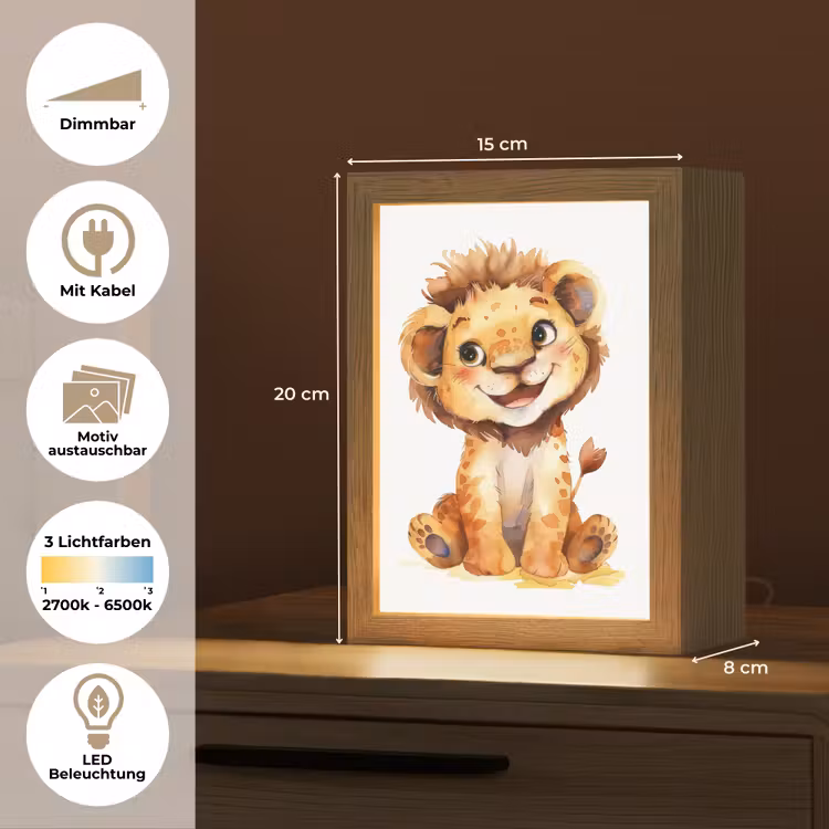 Leeuw - Baby dier Light Box met kabel (Kinderlampje) klein -USP_websiteoverzichtDE