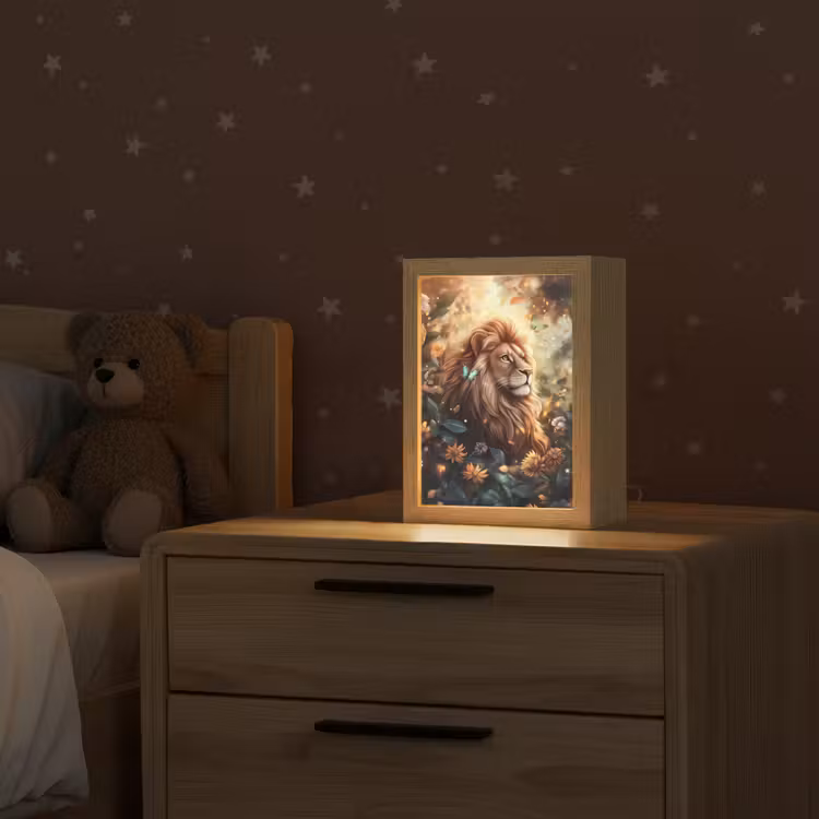 Leeuw - Dieren - Bloemen - Jungle Light Box met kabel klein -sfeer1_kind
