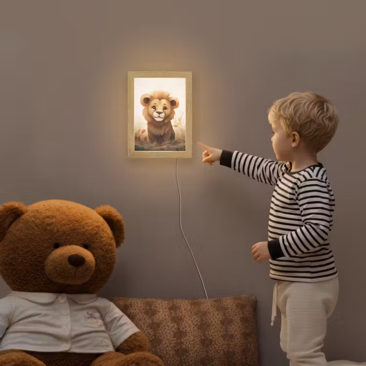 Leeuw - Dieren - Kinderen - Bruin - Meisje Light Box met kabel klein -sfeer4a_kind