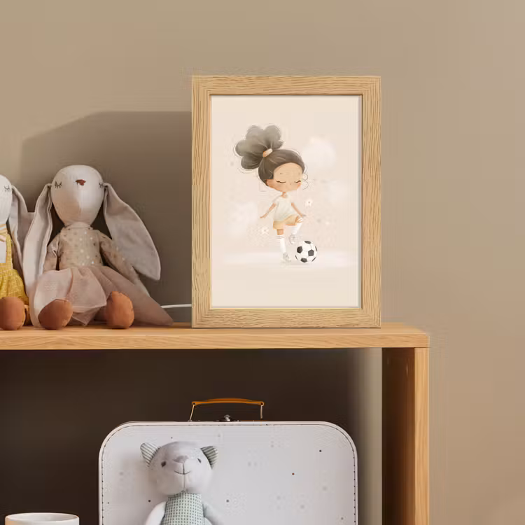 Meisje - Voetbal - Beige Light Box met kabel klein -sfeer2_kind