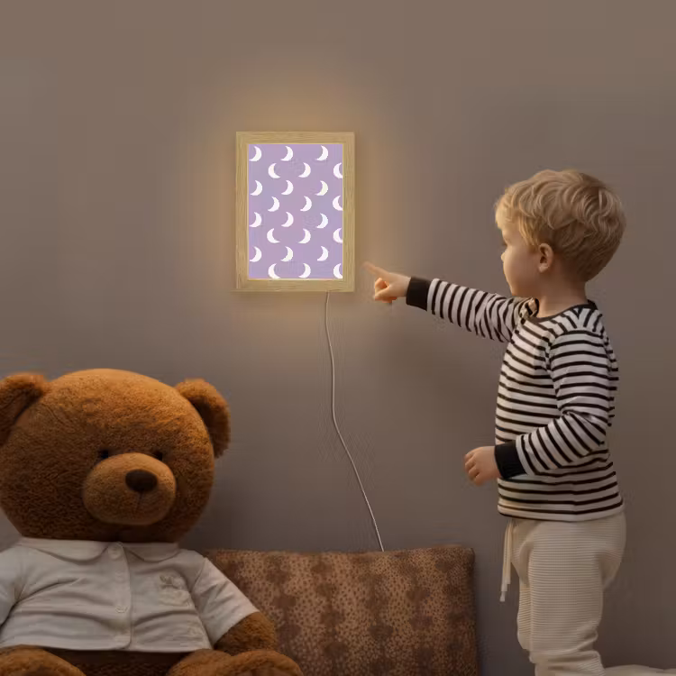 Manen - Patroon - Paars Light Box met kabel (Kinderlampje) klein 904 -sfeer4a_kind